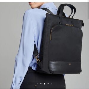 Knomo Harewood hybrid backpack nylon/leather black/ gold hardware